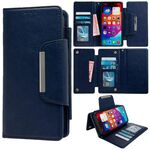 Per iPhone 16e Custodia multifunzionale in pelle per 7 carte (blu reale)