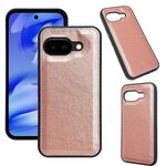 Per Google Pixel 9a Custodia per telefono con cover posteriore in pelle di mucca (oro rosa)