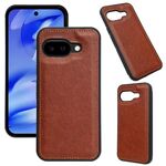 Per Google Pixel 9a Custodia per telefono con retro in pelle di mucca (marrone)