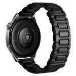 Cinturino per orologio magnetico in pelle a tre pezzi a forma di I da 22 mm (nero)