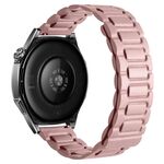 Cinturino per orologio magnetico in pelle a tre pezzi a forma di I da 22 mm (rosa chiaro)
