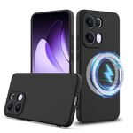 Per OPPO Reno13 Pro 5G Custodia antiurto in silicone Magsafe per telefono globale (nero)