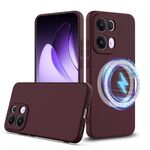 Per OPPO Reno13 Pro 5G Custodia antiurto in silicone Magsafe per telefono globale (colore prugna)