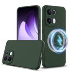 Per OPPO Reno13 Pro 5G Custodia antiurto in silicone Magsafe per telefono globale (verde scuro)