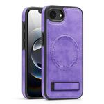 Per iPhone 16e Custodia multifunzione MagSafe PU per telefono (viola chiaro)