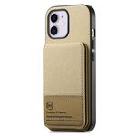 Per iPhone 11 Twill Tessuto Pelle Verticale Flip RFID Card Bag Custodia per Telefono (Cachi)