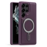 Per Samsung Galaxy S22 Ultra 5G Silver Shield MagSafe Holder Custodia antiurto per telefono (viola)