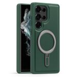 Per Samsung Galaxy S22 Ultra 5G Silver Shield MagSafe Holder Custodia antiurto per telefono (verde)
