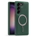 Per Samsung Galaxy S23+ 5G Silver Shield MagSafe Holder Custodia antiurto per telefono (verde)