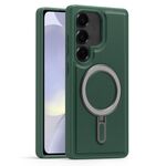 Per Samsung Galaxy S24 5G Silver Shield MagSafe Holder Custodia antiurto per telefono (verde)