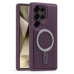 Per Samsung Galaxy S24 Ultra 5G Silver Shield MagSafe Holder Custodia antiurto per telefono (viola)