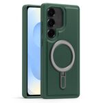 Per Samsung Galaxy S25 5G Silver Shield MagSafe Holder Custodia antiurto per telefono (verde)