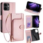 Per OPPO Reno13 F 5G / 4G Custodia in pelle con cerniera (oro rosa)