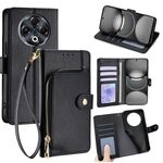 Per Tecno Spark 30 4G Custodia in pelle con cerniera (nero)