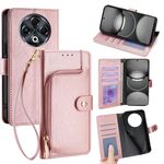 Per Tecno Spark 30 4G Custodia in pelle con cerniera (oro rosa)