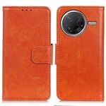 Per Xiaomi Poco F7 Pro / F7 Ultra Custodia per telefono in pelle con texture Nappa orizzontale a ribalta (arancione)