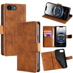 Per iPhone 16e Custodia per telefono in pelle con chiusura magnetica effetto coccodrillo (marrone)