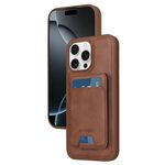 Per iPhone 16 Pro Max BETOPNICE Custodia per telefono con portafoglio MagSafe staccabile verticale a ribalta (marrone)