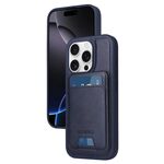 Per iPhone 16 Pro BETOPNICE Custodia per telefono con portafoglio MagSafe staccabile verticale a ribalta (blu)