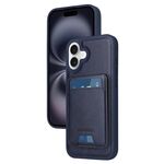 Per iPhone 16 Plus BETOPNICE Custodia per telefono con portafoglio MagSafe staccabile verticale a ribalta (blu)