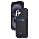 Per iPhone 16 Plus BETOPNICE Custodia per telefono con portafoglio MagSafe staccabile verticale a ribalta (nero)