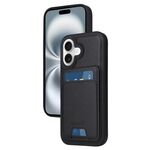 Per iPhone 16 BETOPNICE Custodia per telefono con portafoglio MagSafe staccabile verticale a ribalta (nero)