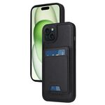 Per iPhone 15 Plus BETOPNICE Custodia per telefono con portafoglio MagSafe staccabile verticale a ribalta (nero)