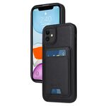 Per iPhone 11 BETOPNICE Custodia per telefono con portafoglio MagSafe staccabile verticale a ribalta (nero)