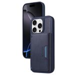Per iPhone 16 Pro BETOPNICE Custodia per telefono con portafoglio MagSafe staccabile orizzontale a ribalta (blu)