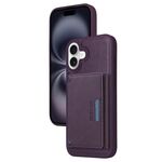 Per iPhone 16 Plus BETOPNICE Custodia per telefono con portafoglio MagSafe staccabile orizzontale a ribalta (viola)