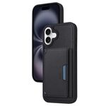 Per iPhone 16 Plus BETOPNICE Custodia per telefono con portafoglio MagSafe staccabile orizzontale a ribalta (nero)