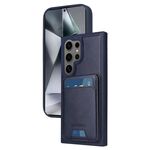 Per Samsung Galaxy S24 Ultra 5G BETOPNICE Custodia per telefono con portafoglio MagSafe staccabile verticale a ribalta (blu)
