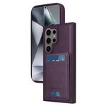 Per Samsung Galaxy S24 Ultra 5G BETOPNICE Custodia per telefono con portafoglio MagSafe staccabile verticale a ribalta (viola)