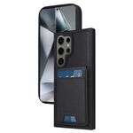 Per Samsung Galaxy S24 Ultra 5G BETOPNICE Custodia per telefono con portafoglio MagSafe staccabile verticale a ribalta (nero)