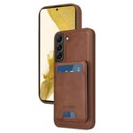 Per Samsung Galaxy S22+ 5G BETOPNICE Custodia per telefono con portafoglio MagSafe staccabile verticale a ribalta (marrone)