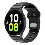 Cinturino per orologio in gomma fluorurata con fibbia inversa tinta unita da 22 mm (nero)