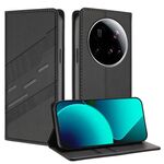 Per Xiaomi 15 Ultra Embossed Multi-funzionale Portafoglio Retro Custodia in Pelle per Telefono (Nero)