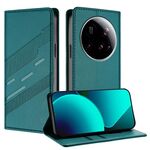 Per Xiaomi 15 Ultra Embossed Multi-funzionale Portafoglio Retro Custodia in Pelle per Telefono (Verde Scuro)