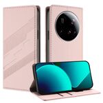 Per Xiaomi 15 Ultra Embossed Multi-funzionale Portafoglio Retro Custodia in Pelle per Telefono (Rosa)