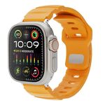 Per Apple Watch 42mm / 41mm / 40mm / 38mm Cinturino per orologio in gomma fluorurata con fibbia inversa tinta unita (giallo)