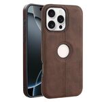 Per iPhone 16 Pro Max Crazy Horse Custodia per telefono in pelle con retro in pelle (marrone scuro)