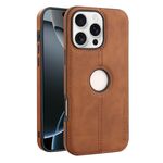 Per iPhone 16 Pro Max Crazy Horse Custodia per telefono in pelle con retro in pelle (marrone chiaro)