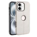 Per iPhone 16 Plus Crazy Horse Custodia per telefono in pelle con retro in pelle (grigio)