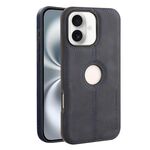 Per iPhone 16 Custodia per telefono in pelle Crazy Horse Back Cover (blu)