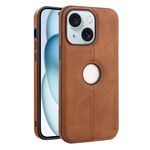 Per iPhone 15 Plus Crazy Horse Custodia per telefono in pelle con retro in pelle (marrone chiaro)