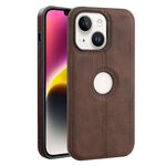 Per iPhone 14 Plus Crazy Horse Custodia per telefono in pelle con retro in pelle (marrone scuro)