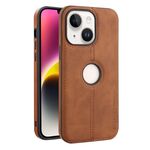 Per iPhone 14 Plus Crazy Horse Custodia per telefono in pelle con retro in pelle (marrone chiaro)