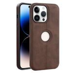Per iPhone 14 Pro Crazy Horse Custodia per telefono in pelle con retro in pelle (marrone scuro)