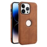 Per iPhone 14 Pro Crazy Horse Custodia per telefono in pelle con retro in pelle (marrone chiaro)