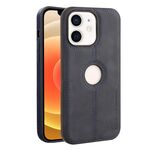 Per iPhone 12 Custodia per telefono con cover posteriore in pelle Crazy Horse (blu)